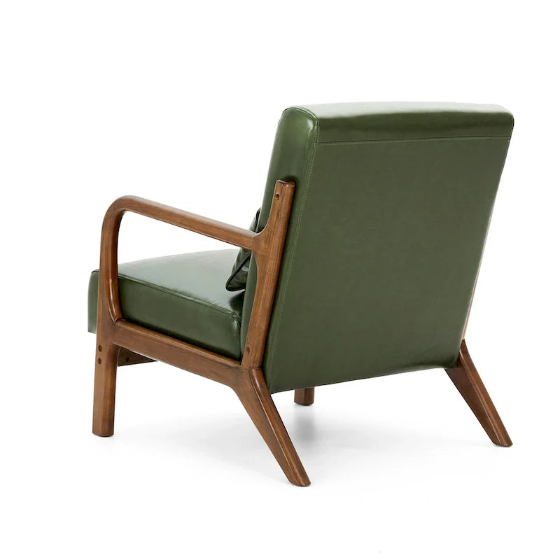Glitzhome Set of 2 Mid-Century Modern PU Leather Accent Chairs - 30.75H with Cushions (25.75W x 33.75D) 29