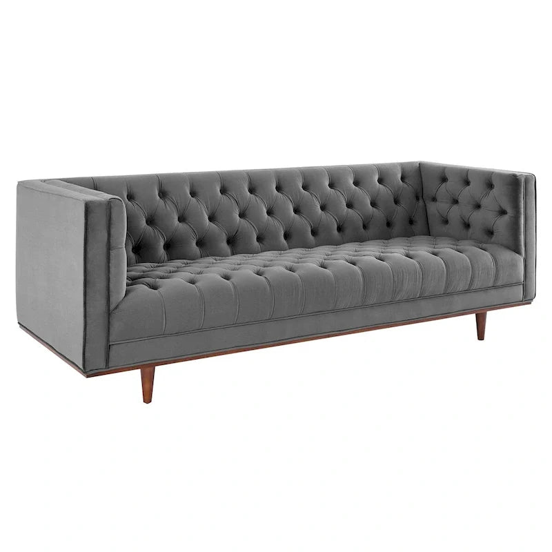 Performance Velvet Tufted Sofa by Elation 25