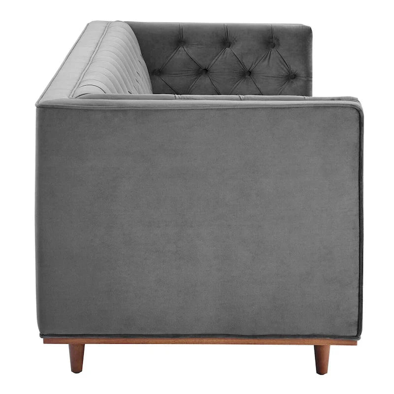 Performance Velvet Tufted Sofa by Elation 5