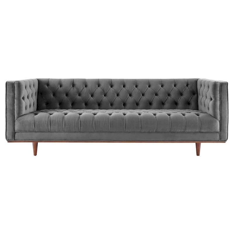 Performance Velvet Tufted Sofa by Elation 7