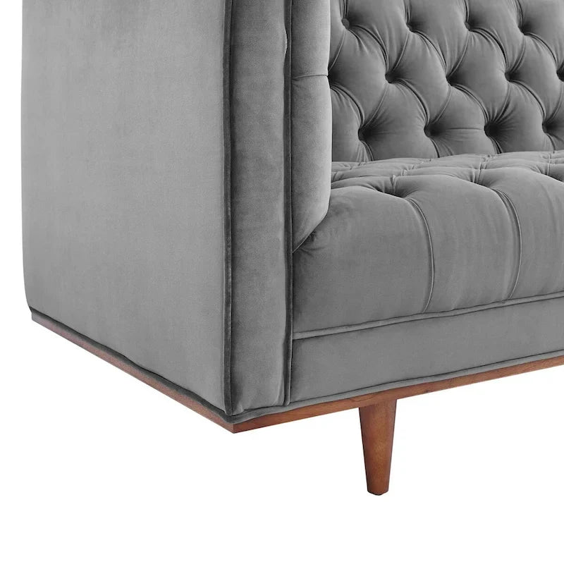 Performance Velvet Tufted Sofa by Elation 8