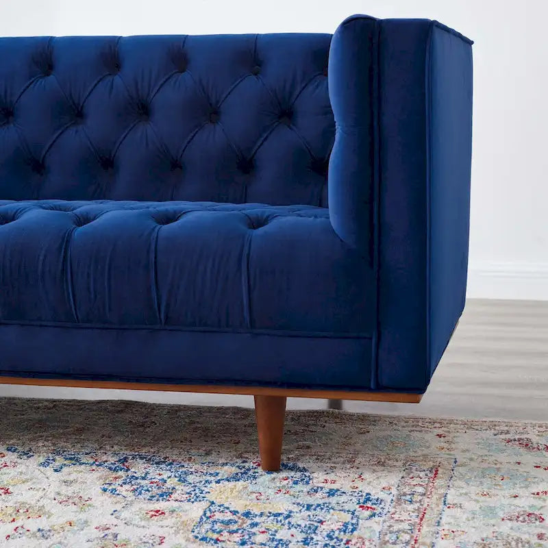 Performance Velvet Tufted Sofa by Elation 17