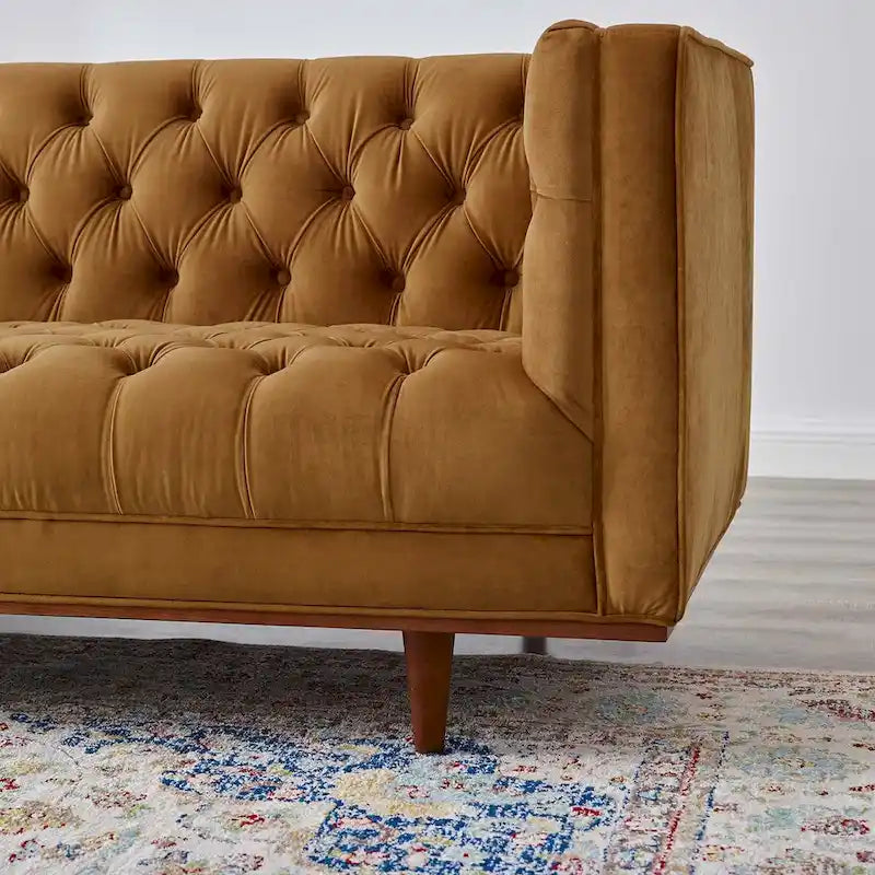 Performance Velvet Tufted Sofa by Elation 24