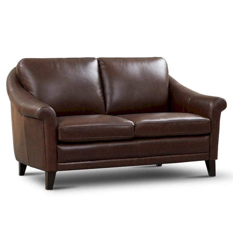 Sienna Authentic Leather Midcentury Modern Loveseat 11