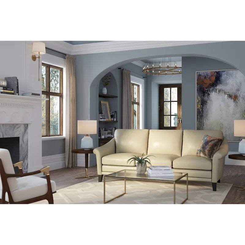 Sienna Authentic Leather Midcentury Modern Loveseat 4