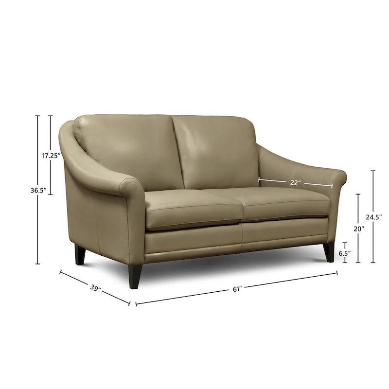 Sienna Authentic Leather Midcentury Modern Loveseat 5