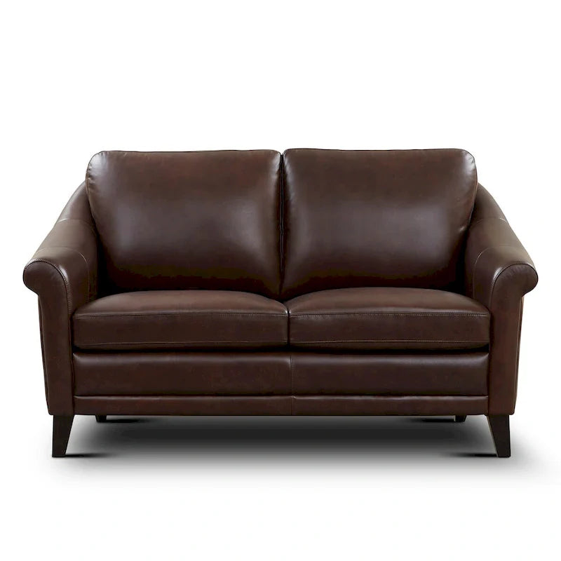 Sienna Authentic Leather Midcentury Modern Loveseat 7