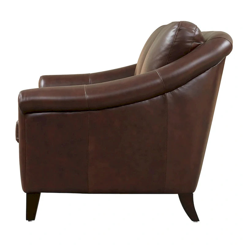 Sienna Authentic Leather Midcentury Modern Loveseat 8