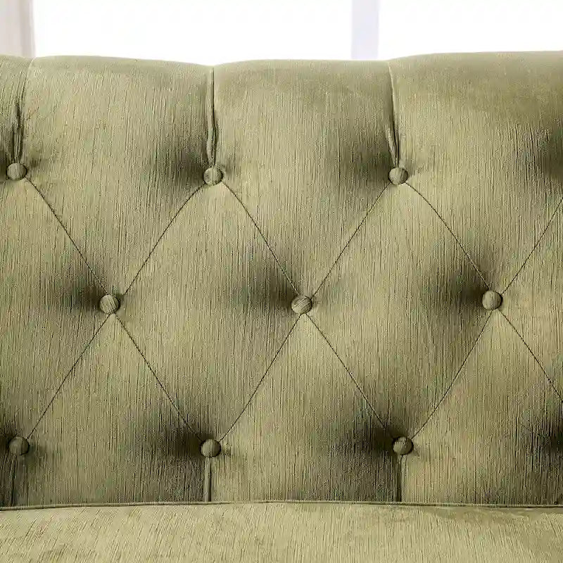 Olie Green Solid Wood Padded Loveseat - Transitional Style by Furniture of America 10
