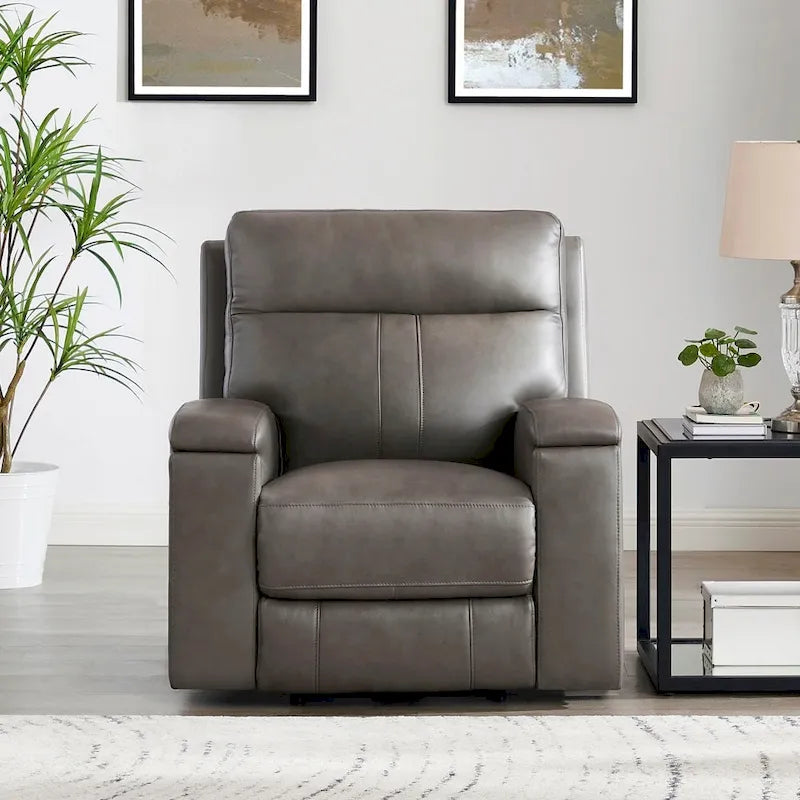 Hydeline Venice Zero Gravity Power Recliner with Adjustable Headrest and Cup Holder in Top Grain Leather 17