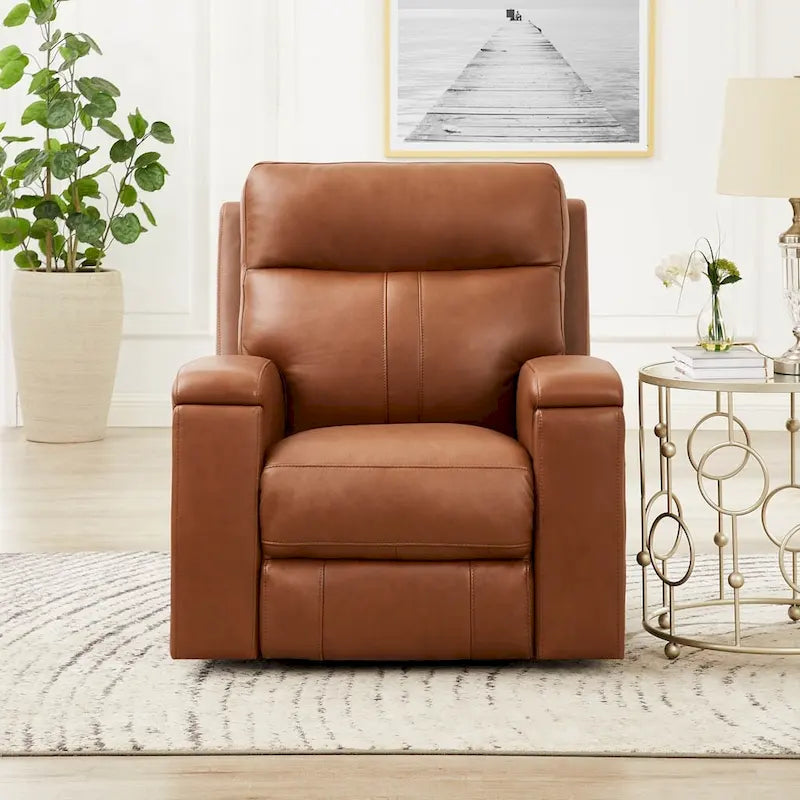 Hydeline Venice Zero Gravity Power Recliner with Adjustable Headrest and Cup Holder in Top Grain Leather 1
