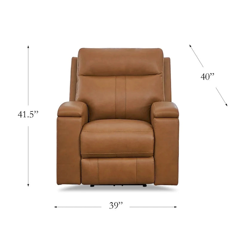Hydeline Venice Zero Gravity Power Recliner with Adjustable Headrest and Cup Holder in Top Grain Leather 6