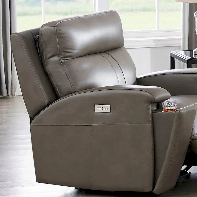 Hydeline Venice Zero Gravity Power Recliner with Adjustable Headrest and Cup Holder in Top Grain Leather 12