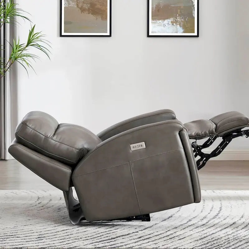 Hydeline Venice Zero Gravity Power Recliner with Adjustable Headrest and Cup Holder in Top Grain Leather 13