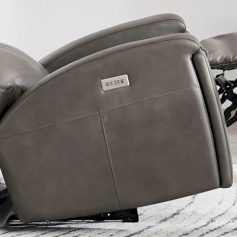 Hydeline Venice Zero Gravity Power Recliner with Adjustable Headrest and Cup Holder in Top Grain Leather 14