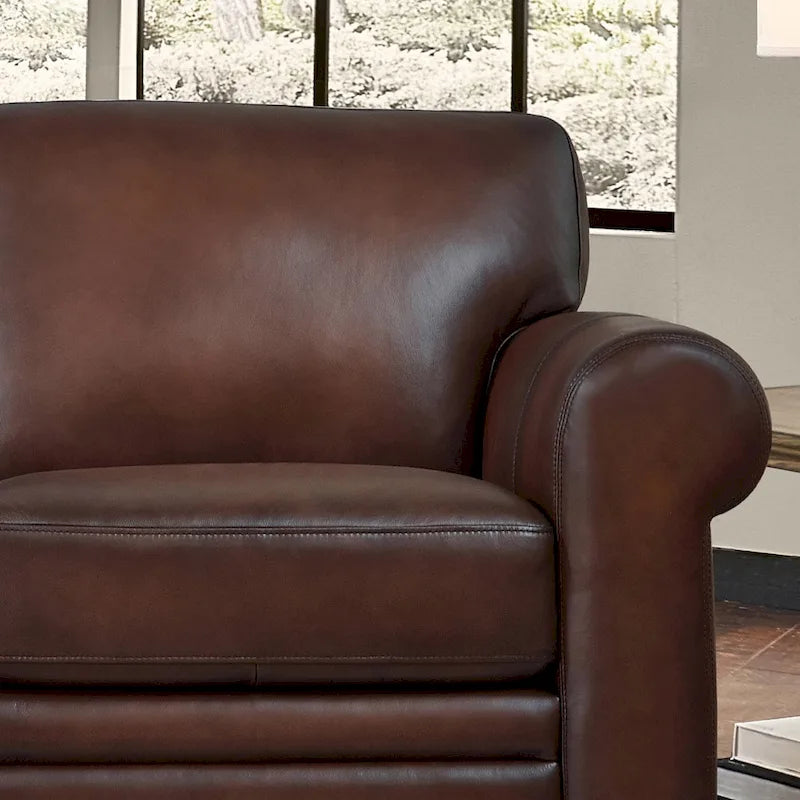 Hydeline Brookfield Premium Top Grain Leather Sofa and Chair Set 8