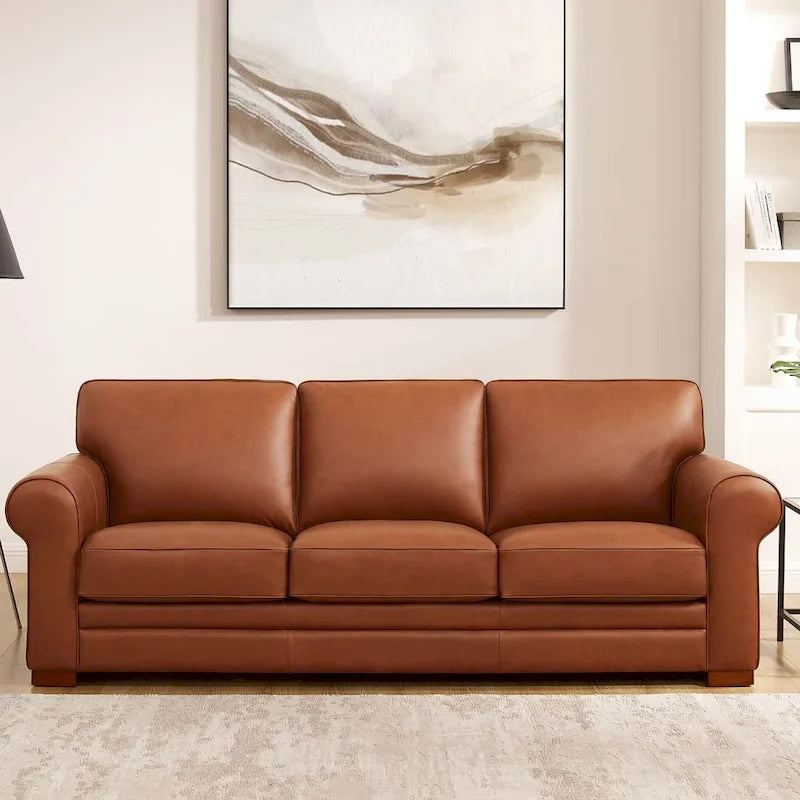 Hydeline Brookfield Premium Top Grain Leather Sofa and Chair Set 13
