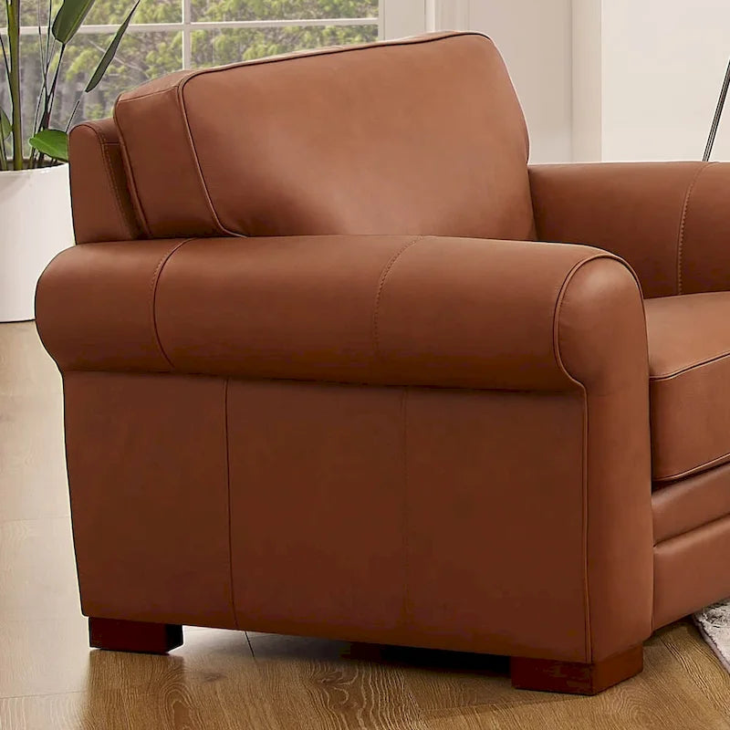 Hydeline Brookfield Premium Top Grain Leather Sofa and Chair Set 15