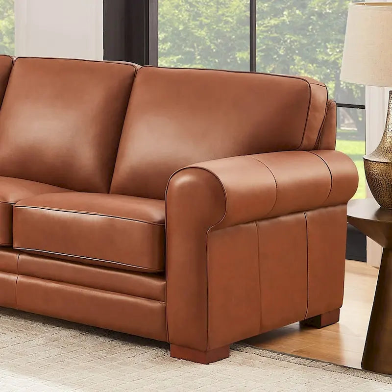Hydeline Brookfield Premium Top Grain Leather Sofa and Chair Set 16