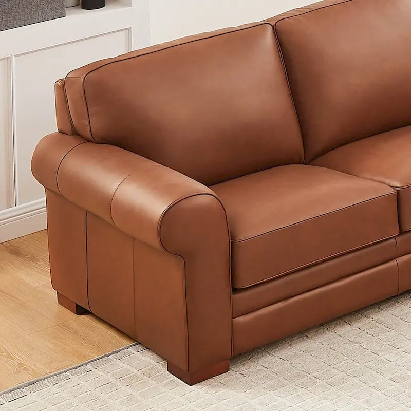 Hydeline Brookfield Premium Top Grain Leather Sofa and Chair Set 17