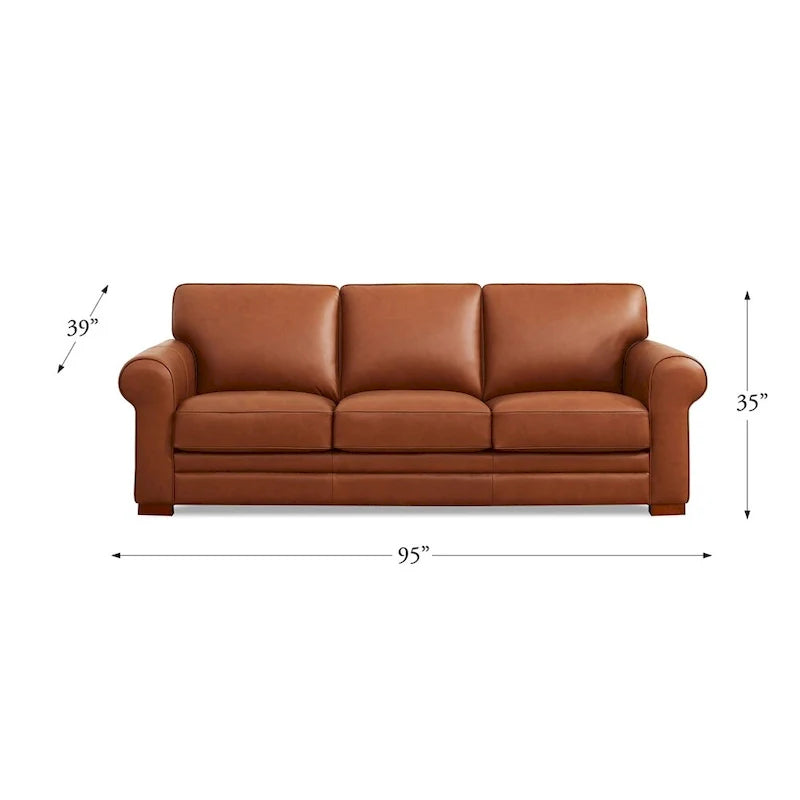 Hydeline Brookfield Premium Top Grain Leather Sofa and Chair Set 19