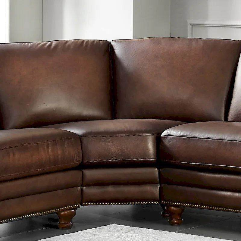 Hydeline Belfast L-Shaped Sectional Sofa in Top Grain Leather 3