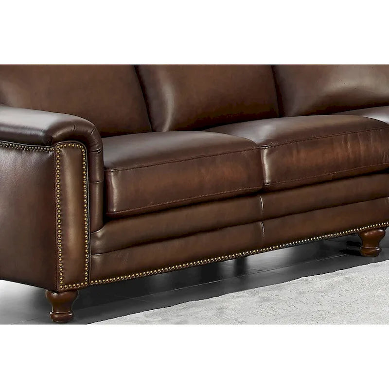 Hydeline Belfast L-Shaped Sectional Sofa in Top Grain Leather 4