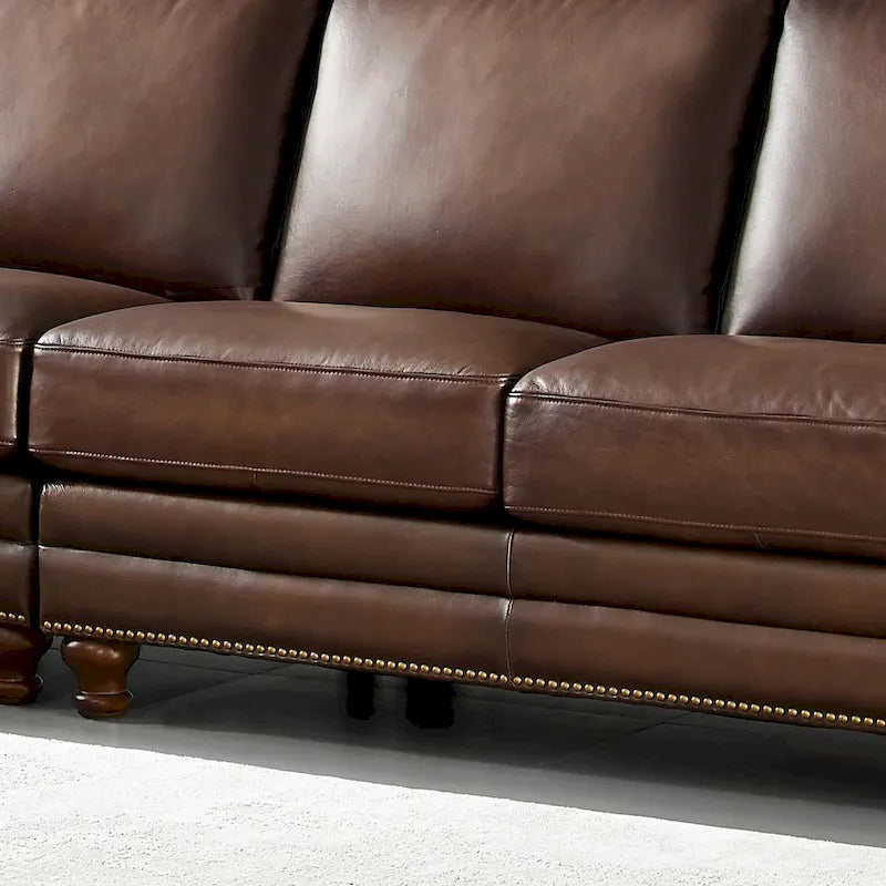 Hydeline Belfast L-Shaped Sectional Sofa in Top Grain Leather 5
