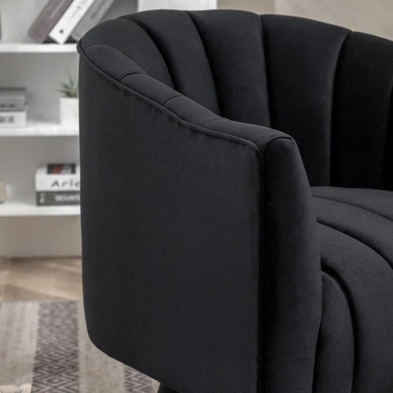SEYNAR Set of 2 Modern Glam Velvet Upholstered Round Swivel Accent Barrel Chairs 12