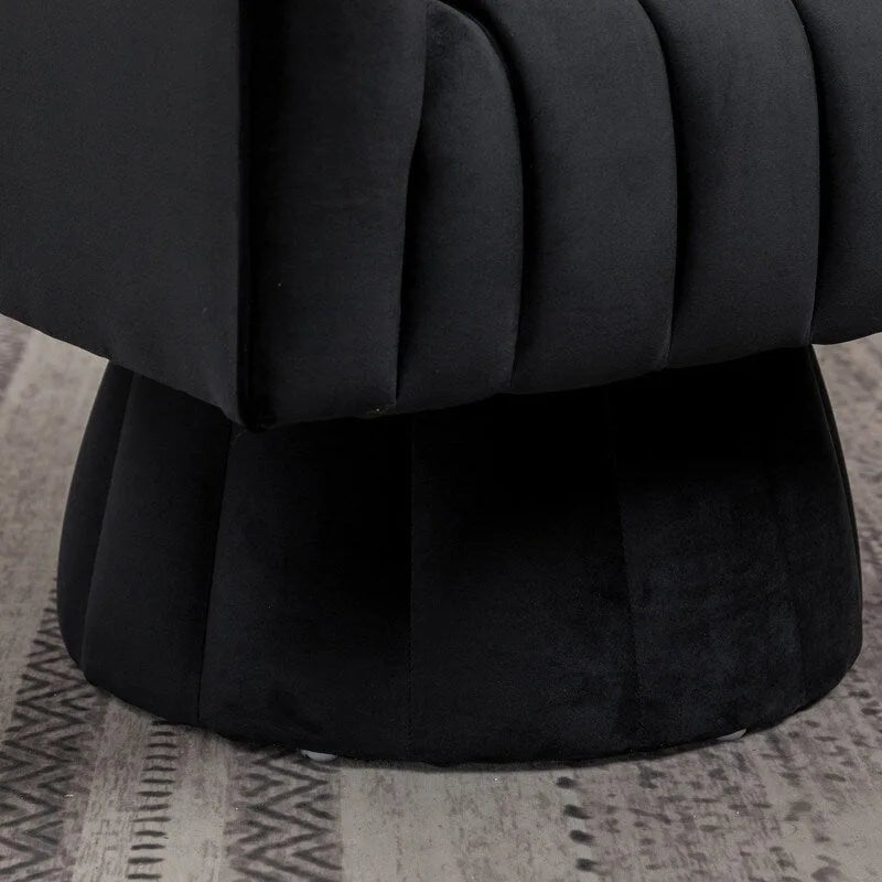 SEYNAR Set of 2 Modern Glam Velvet Upholstered Round Swivel Accent Barrel Chairs 13