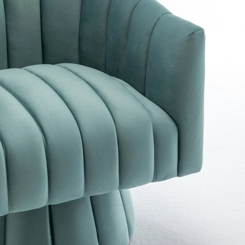 SEYNAR Set of 2 Modern Glam Velvet Upholstered Round Swivel Accent Barrel Chairs 20