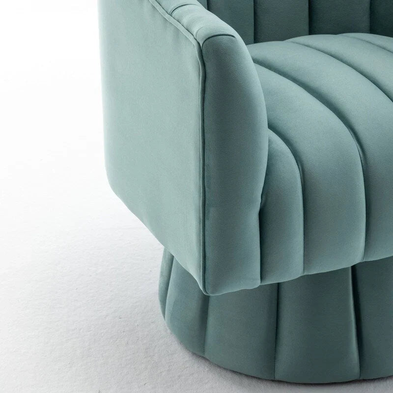 SEYNAR Set of 2 Modern Glam Velvet Upholstered Round Swivel Accent Barrel Chairs 21