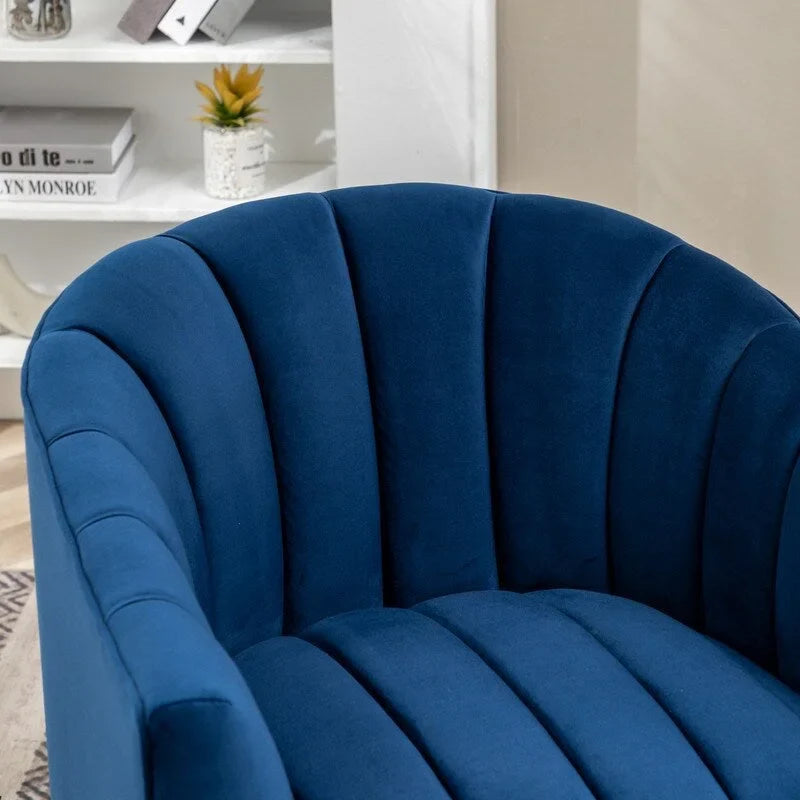 SEYNAR Set of 2 Modern Glam Velvet Upholstered Round Swivel Accent Barrel Chairs 29