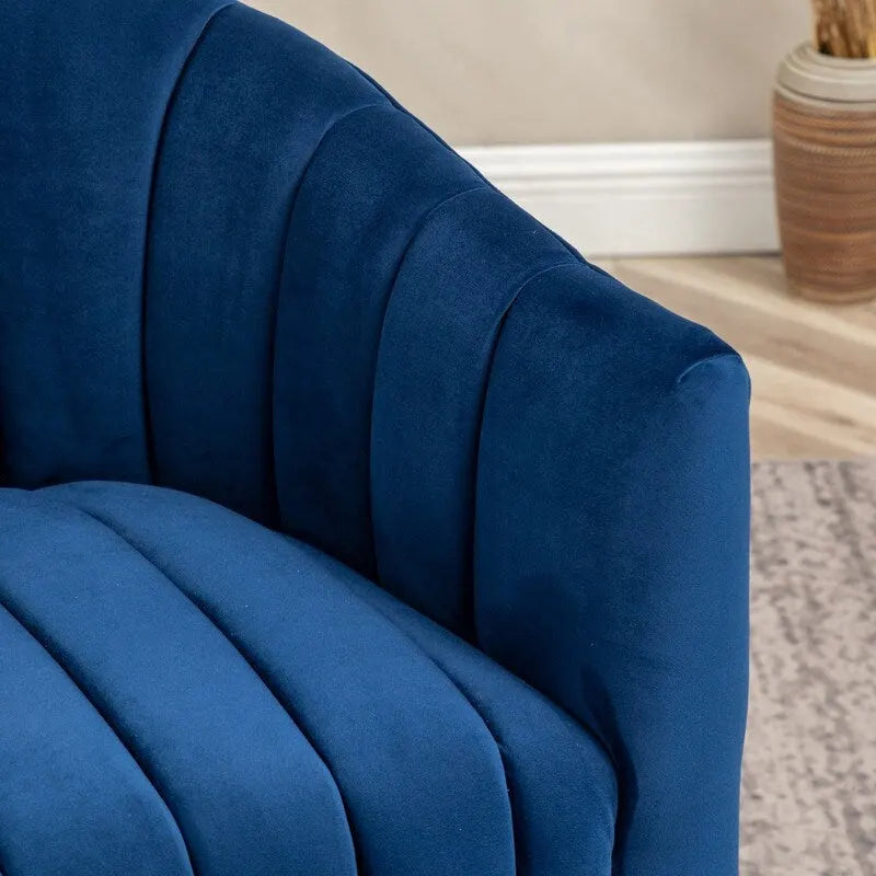 SEYNAR Set of 2 Modern Glam Velvet Upholstered Round Swivel Accent Barrel Chairs 30