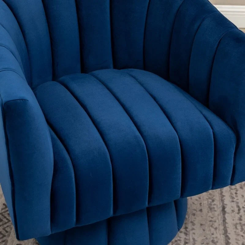 SEYNAR Set of 2 Modern Glam Velvet Upholstered Round Swivel Accent Barrel Chairs 31