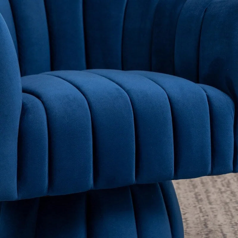 SEYNAR Set of 2 Modern Glam Velvet Upholstered Round Swivel Accent Barrel Chairs 32