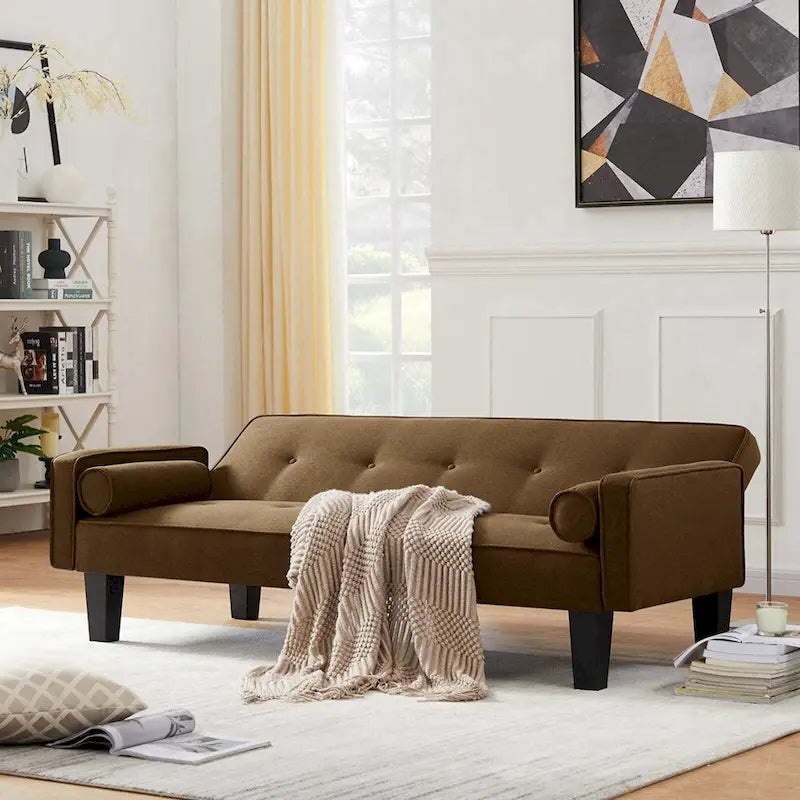 Convertible Sofa Bed for Living Room with Two Pillows Included 2