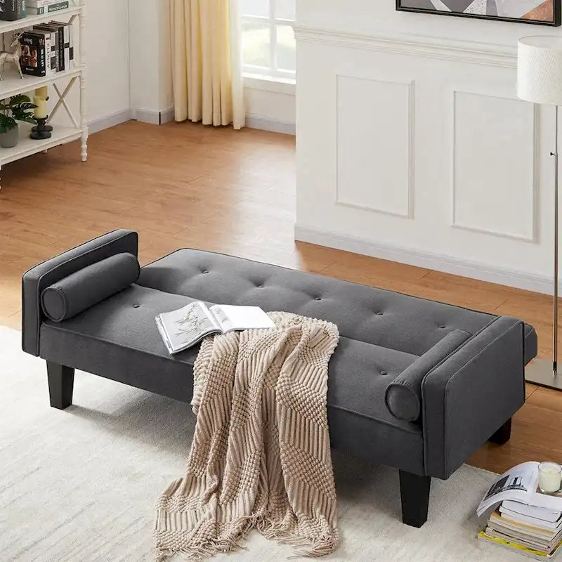 Convertible Sofa Bed for Living Room with Two Pillows Included 15