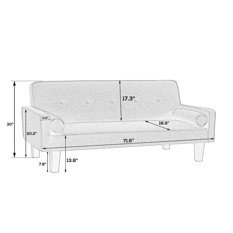 Convertible Sofa Bed for Living Room with Two Pillows Included 16