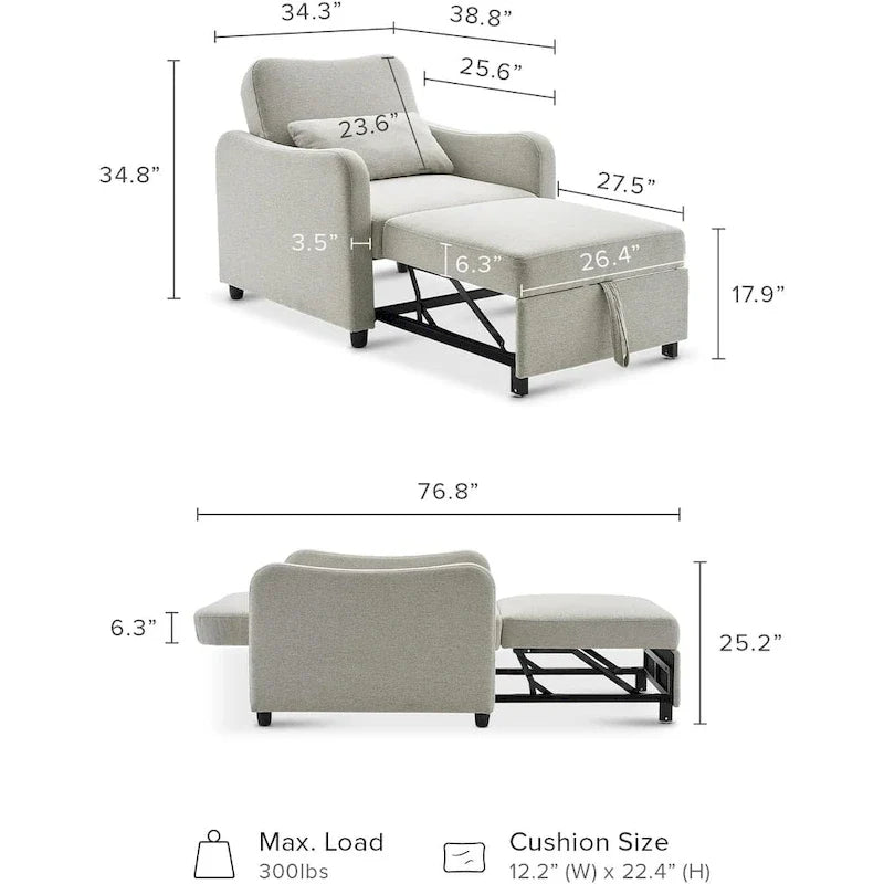 Mopio Sophie 4-in-1 Convertible Chair Bed 25