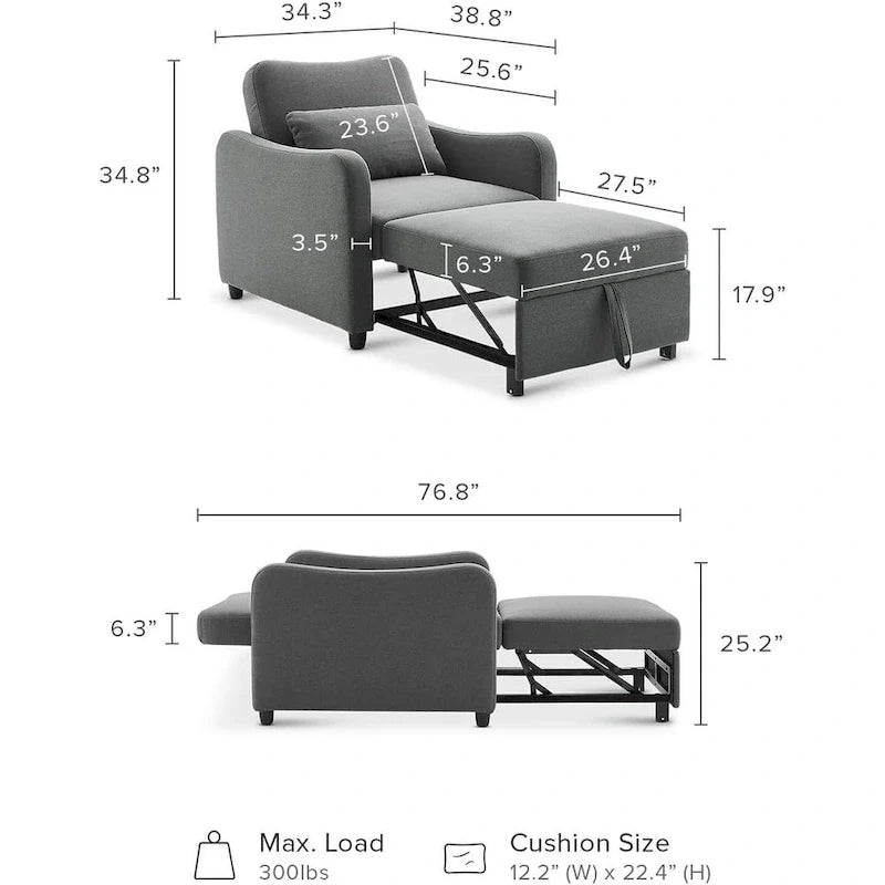 Mopio Sophie 4-in-1 Convertible Chair Bed 11