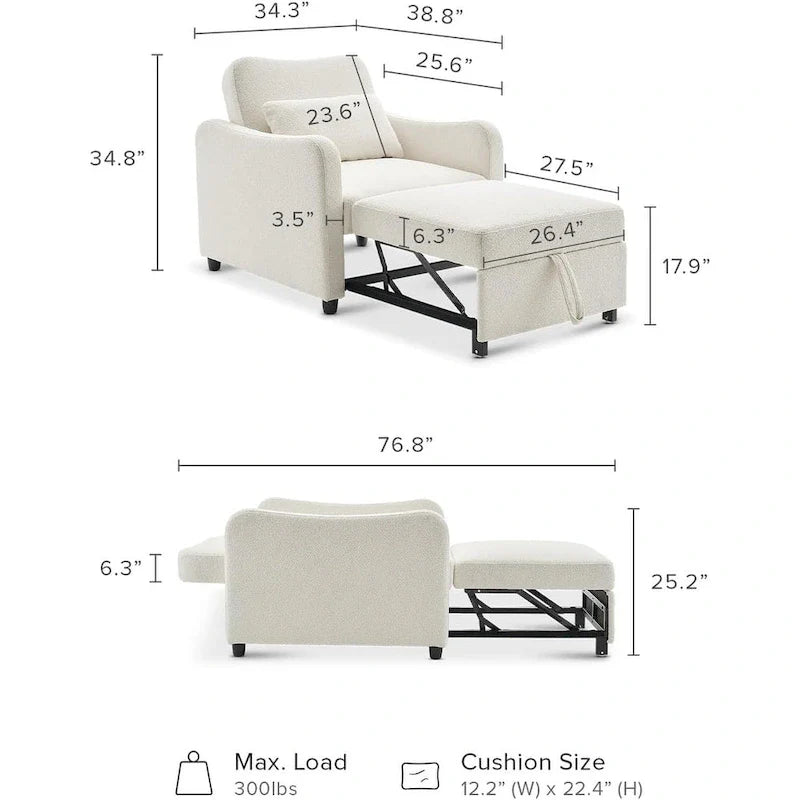 Mopio Sophie 4-in-1 Convertible Chair Bed 17