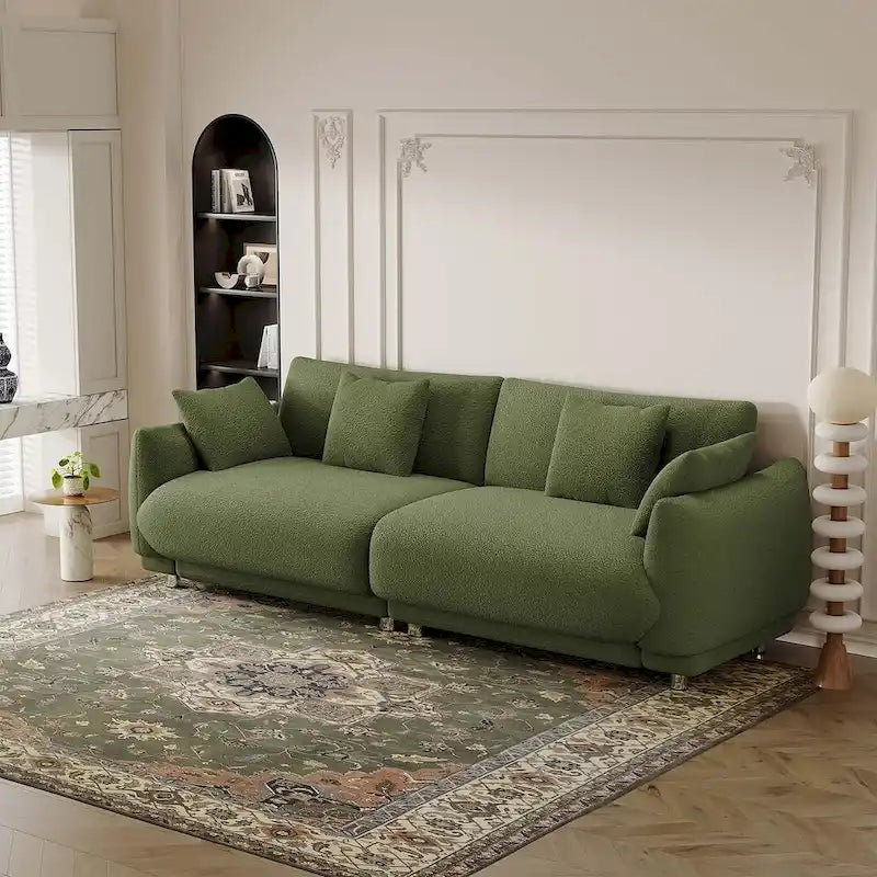Modern Upholstered Sofa with Plush Cushions and Solid Wood Frame 5