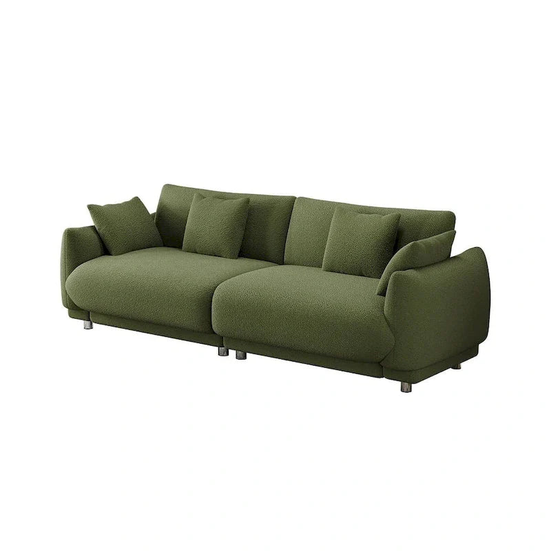 Modern Upholstered Sofa with Plush Cushions and Solid Wood Frame 9