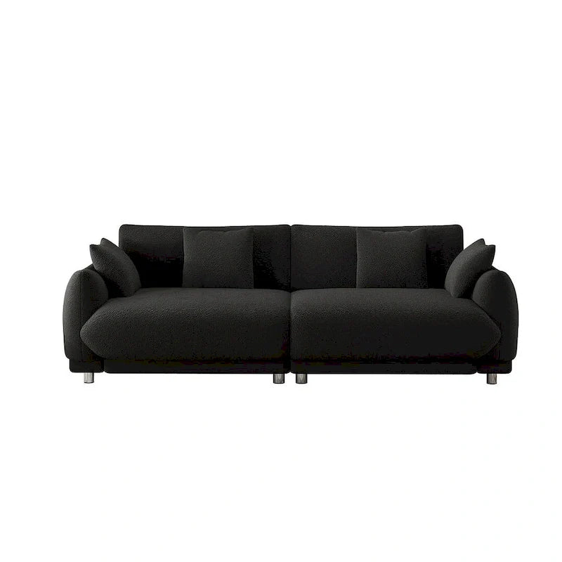 Modern Upholstered Sofa with Plush Cushions and Solid Wood Frame 13