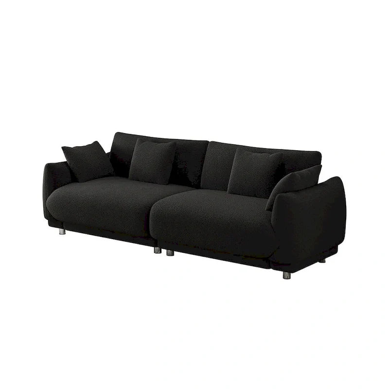 Modern Upholstered Sofa with Plush Cushions and Solid Wood Frame 14