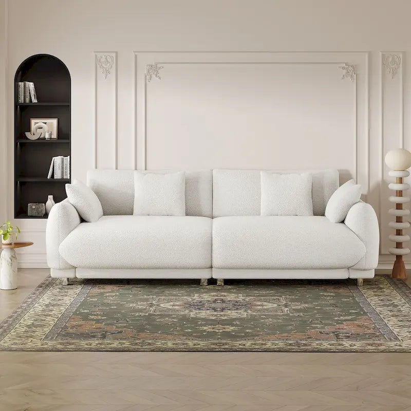 Modern Upholstered Sofa with Plush Cushions and Solid Wood Frame 15