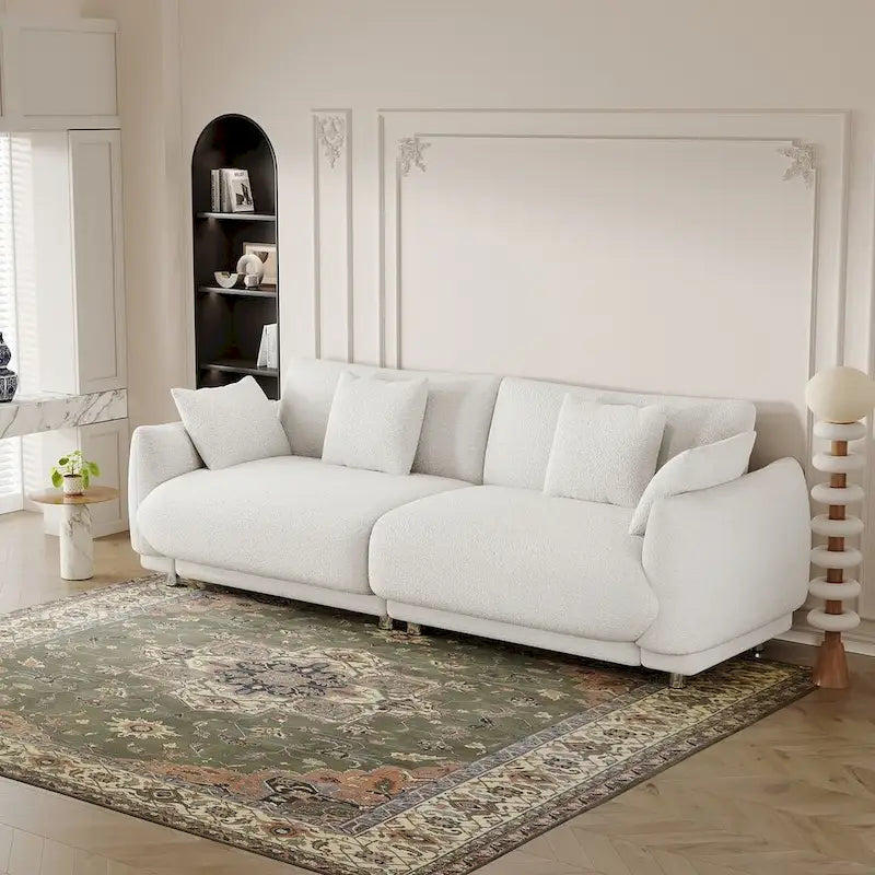Modern Upholstered Sofa with Plush Cushions and Solid Wood Frame 16