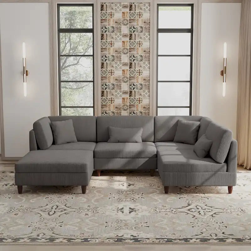 Modular Sectional Sofa with Ottoman and Configurable Design 39