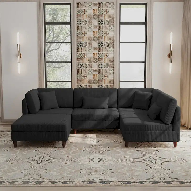 Modular Sectional Sofa with Ottoman and Configurable Design 4